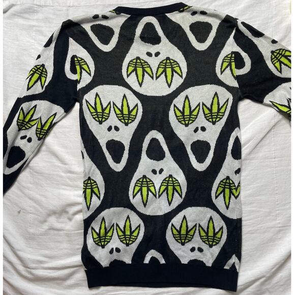 Adidas Jeremy Scott Skull Skeleton Sweater Size XS Long Sleeve Crewneck Pullover - Picture 2 of 5